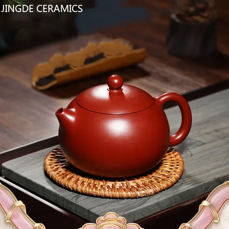 

High-quality Yixing Purple Clay Teapot Famous Handmade Ball Hole Filter Xishi Tea Pot Raw Ore Dahongpao Kettle Zisha Tea Set