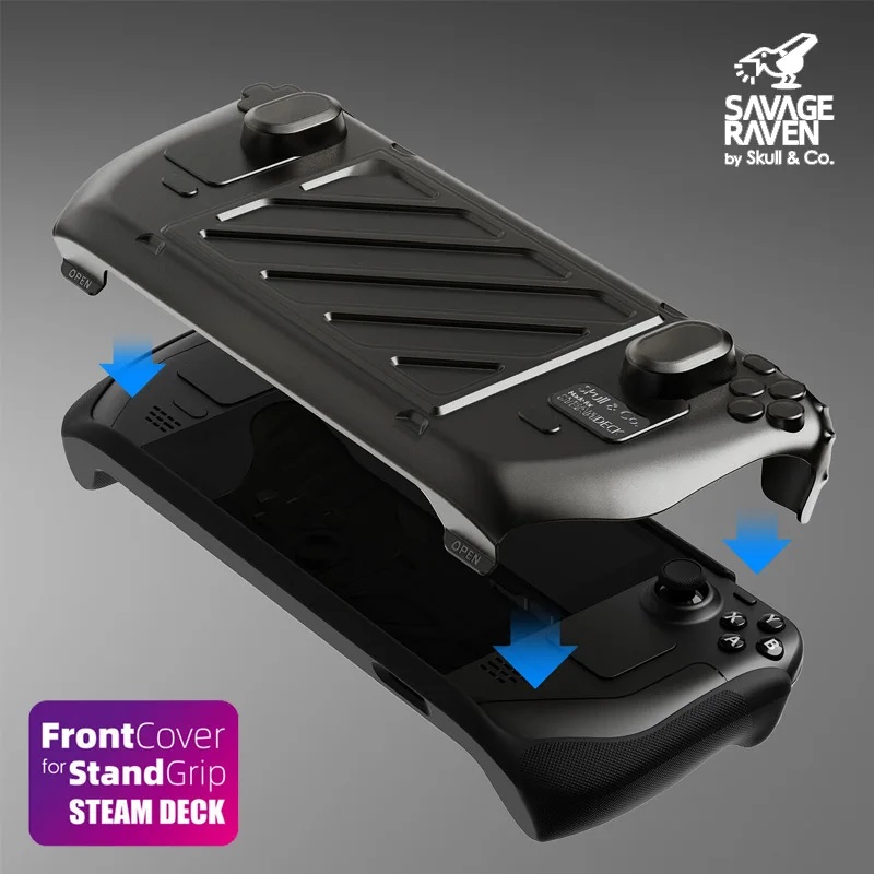 

Savage Raven Skull & Co. HardShell Передняя крышка Bundle GripCase Защитный чехол StandGrip для игровой консоли Steam Deck LCD/OLED