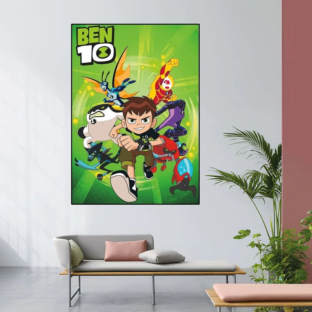 Cartoon B-Ben 10 Cool Poster Home Room Decor Livingroom Bedroom Aesthetic Art Wall Painting Stickers