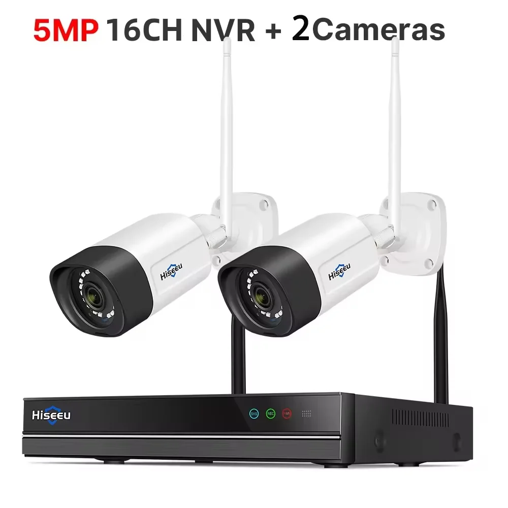 Hiseeu Système de Caméras de Surveillance WiFi 5MP 7