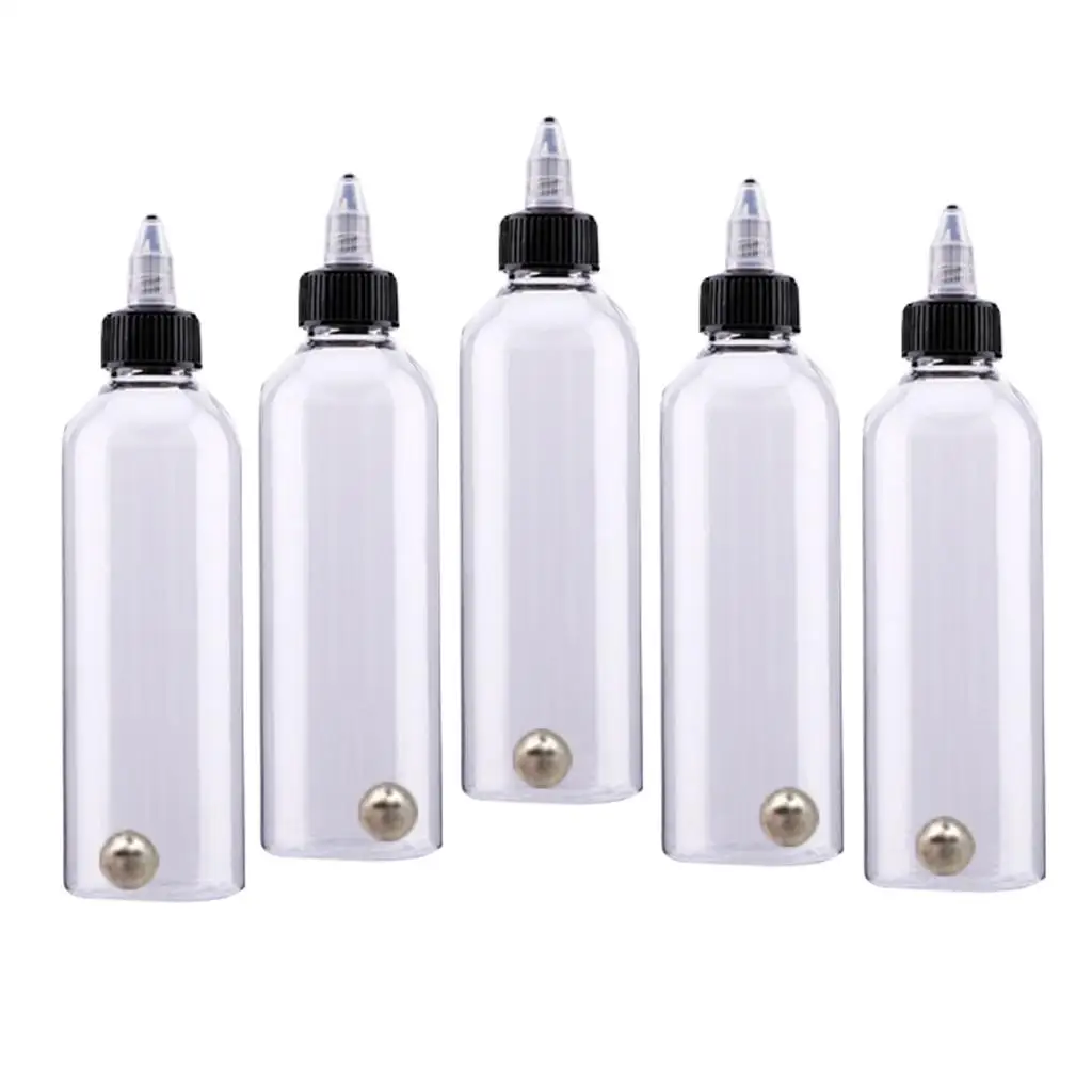 5 Pcs Empty Plastic Ink Bottle with Twist Accessories 250ml