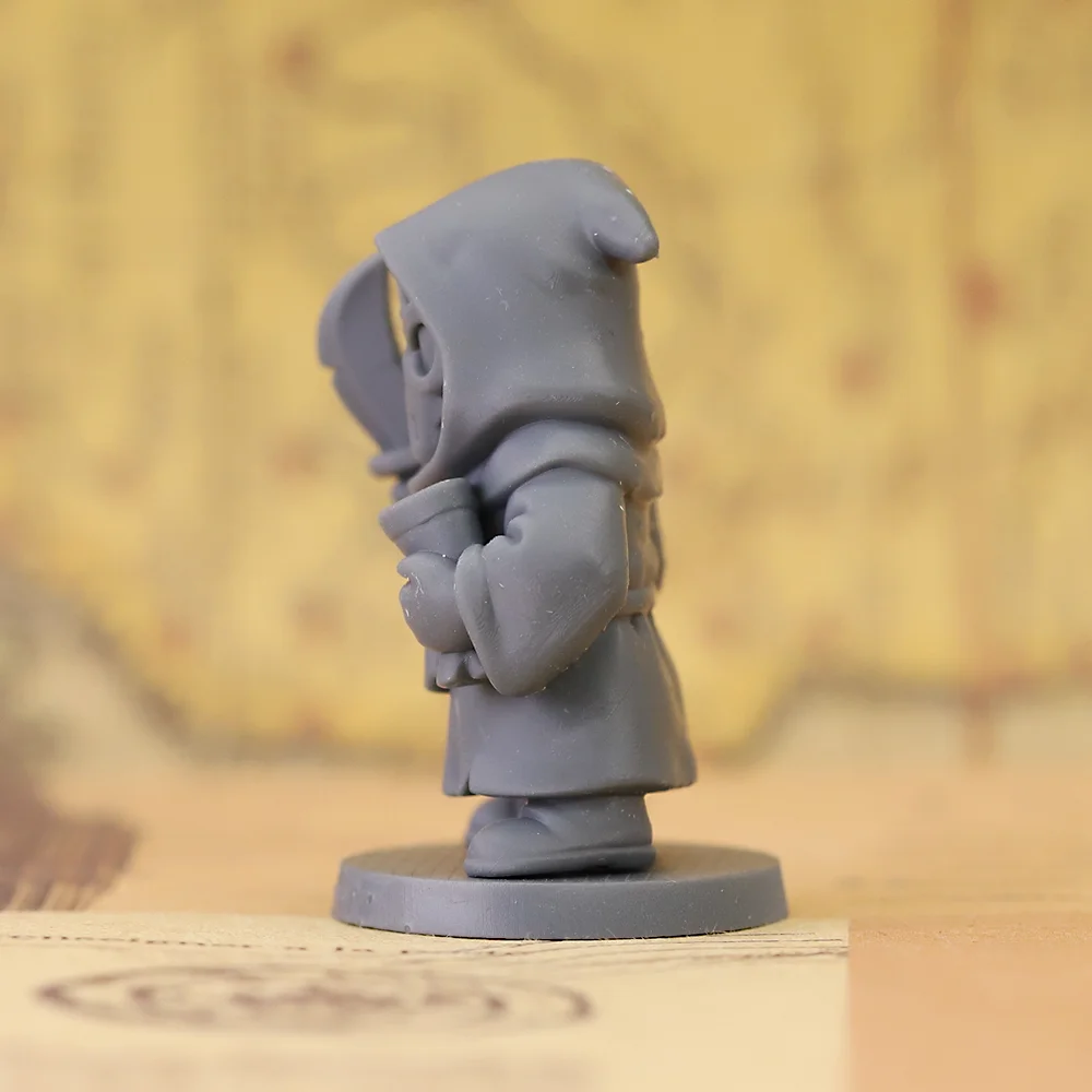 Cultist Hooded Rogue Miniature Unpainted Resin Model, DND Tabletop RPG Wargame Fantasy Figure