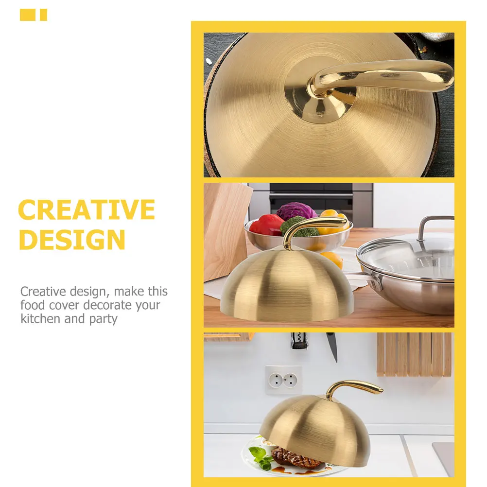 

Stainless Steel Food Dome Meal Metal Protector Kitchen Buffet Steak Cover Oil-Proof Handle Design Fresh Keeping