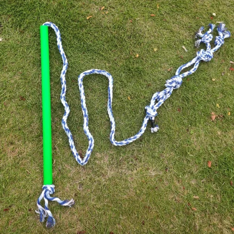 Varilla entrenamiento interactiva para perros, juguetes persecución para prevenir obesidad, juego tirón para