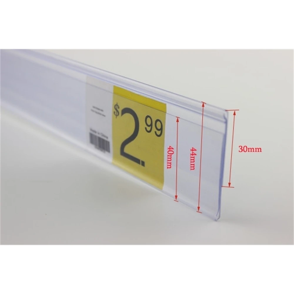 90cm Pop Supermarket N Sign Clip Strip Label Holder Banner Tag Price Ticket Display Holder Plastic Data Strip Shelf Edge Talker