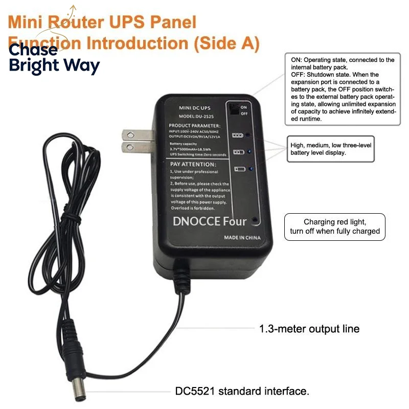 Portable Mini UPS AC 220V To DC 5V 9V 12V For Modem CCTV Camera Wi-Fi Router Amplifier LED Strip Panel Amplifier EU/US Plug