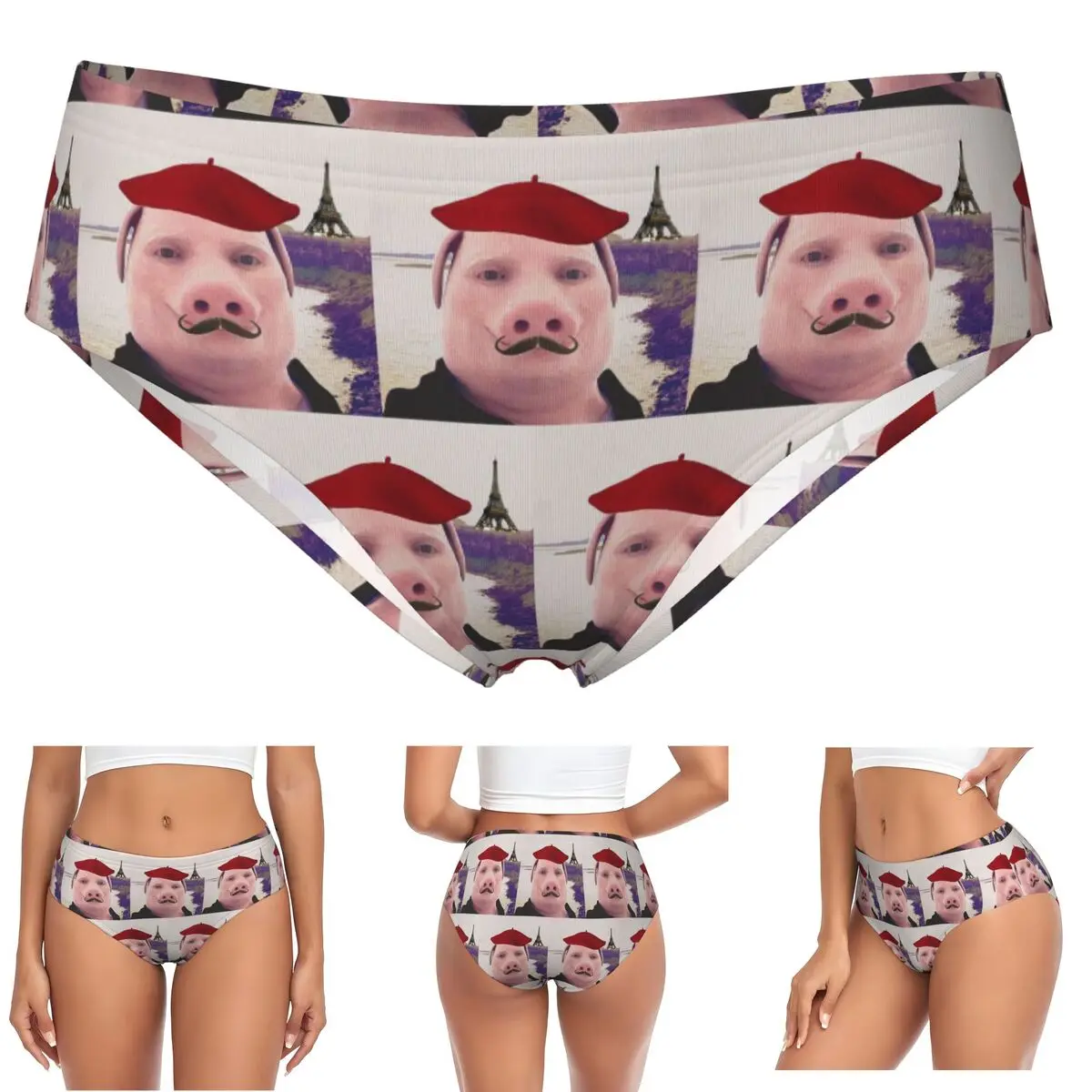 Benutzerdefinierte Jean Pork Französisch John Pork Meme Höschen Slips frauen Komfort Briefs Unterwäsche Atmungsaktive Weibliche Unterhose
