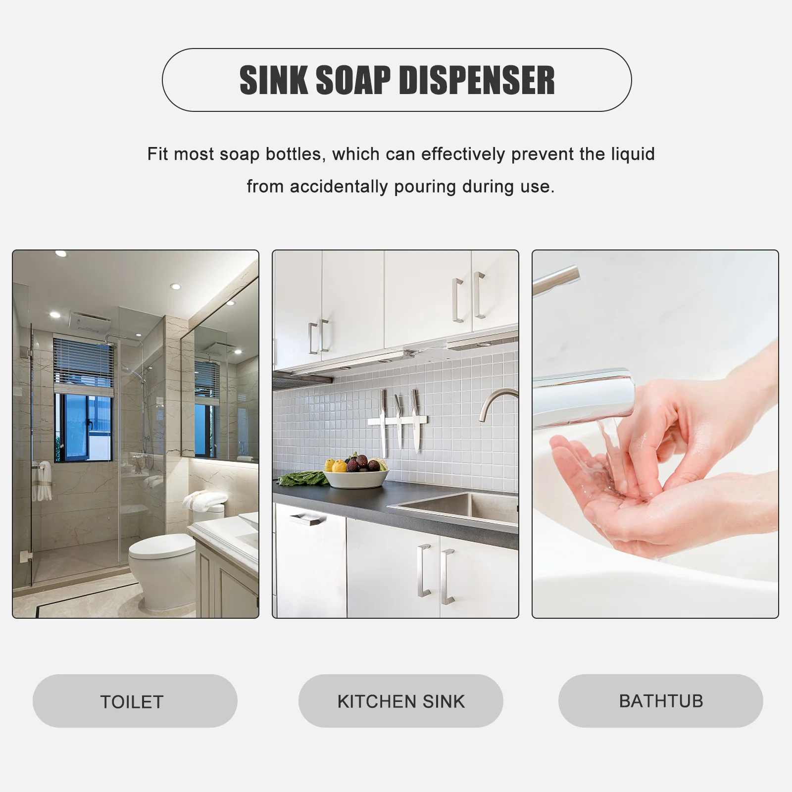 

2Pcs Lotion Soap Dispenser Pump Press Type Replacement Fits 2.5cm Bottle Head Easy Tighten for Home Kitchen Bathroom Use