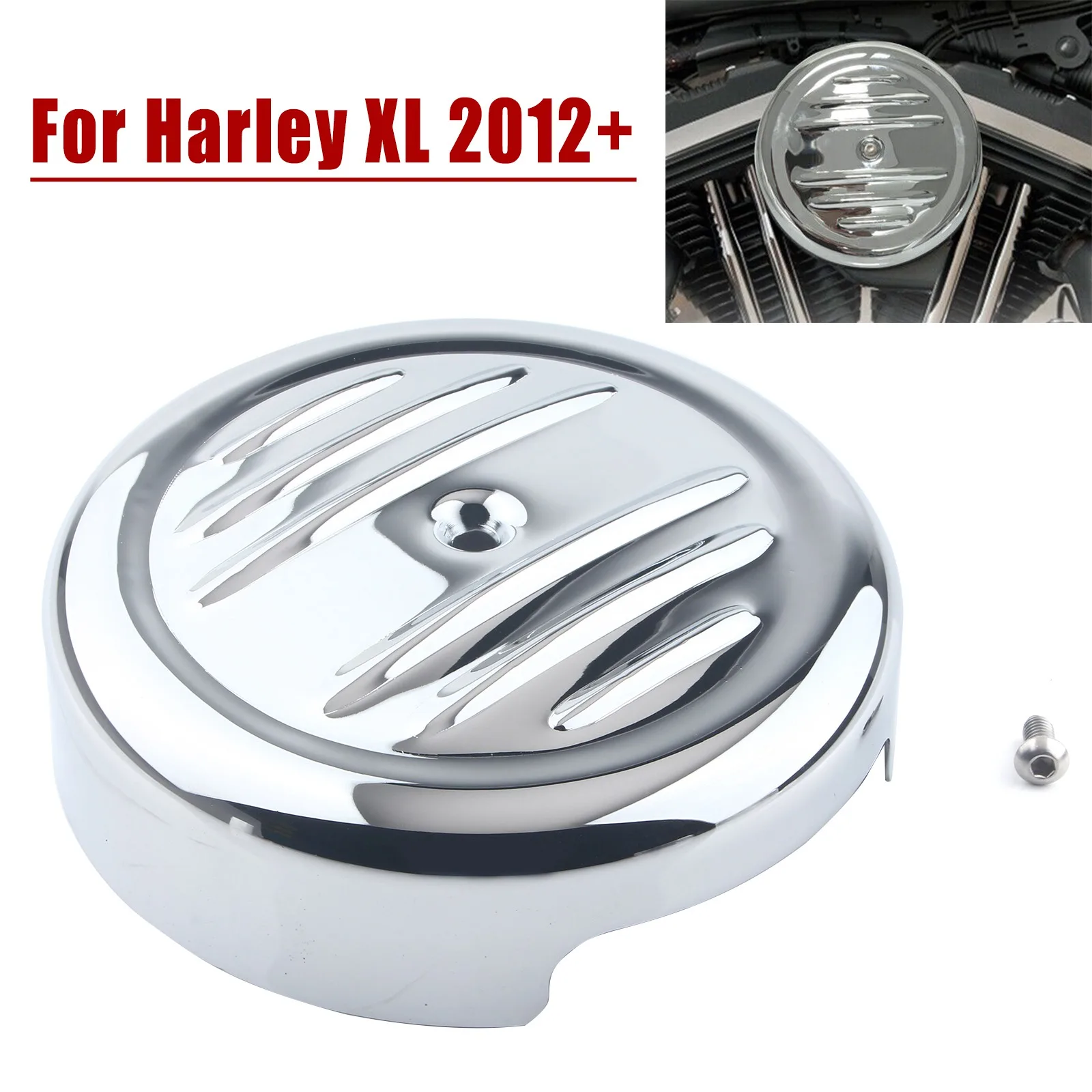 

8" Round Stripe Air Cleaner Cover For Harley FLST FXST 2011-2017
