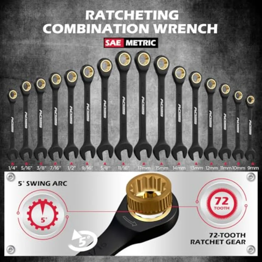 Premium 132-Piece Mechanics Tool Set, SAE/Metric 1/4
