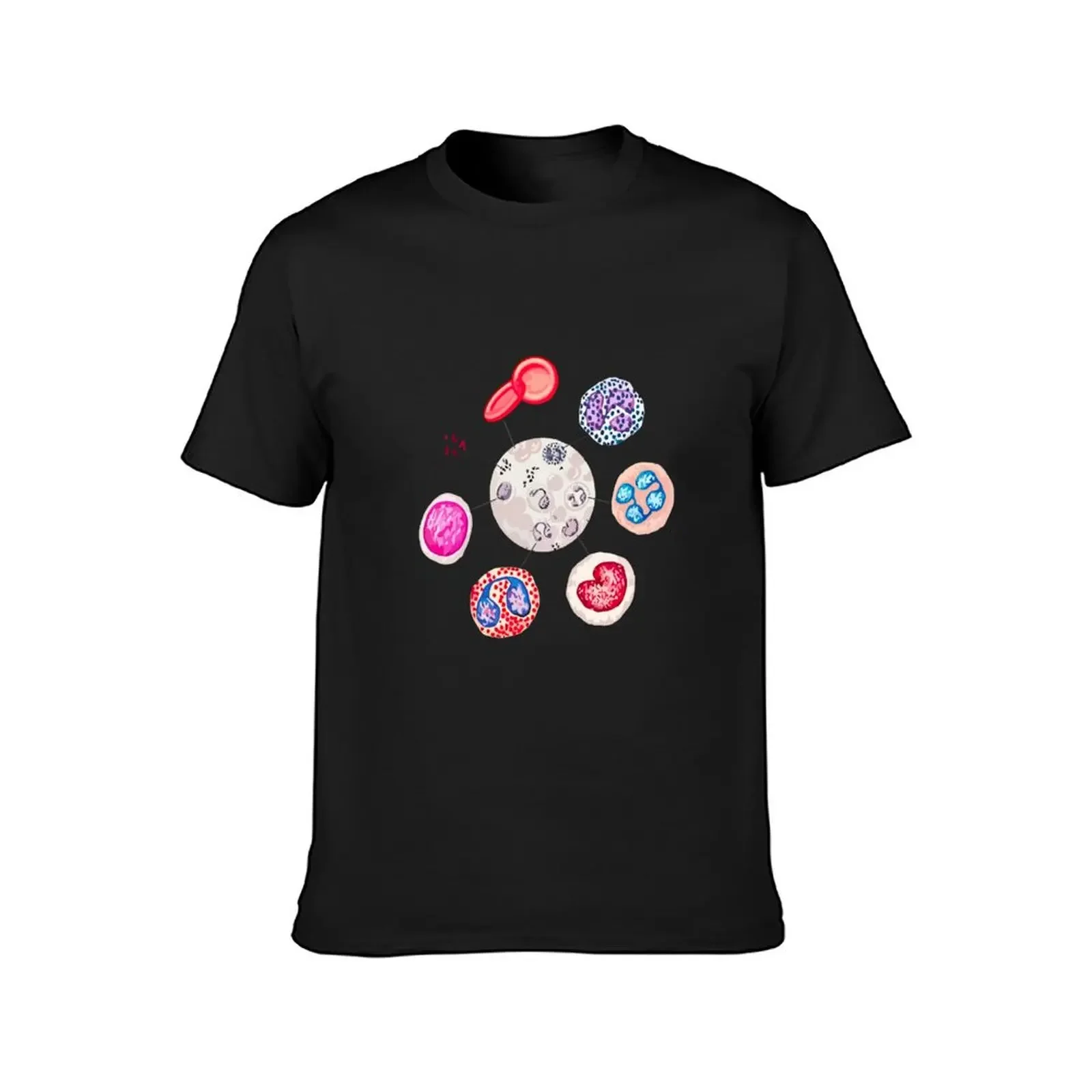 Blood cells. RBCs. WBCs, Basophil, Platelet, thrombocyte, Neutrophil, B-Lymphocyte, Monocyte, Eosinophil. T-Shirt