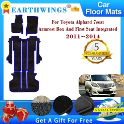 Car Floor Mats For Toyota Alphard Vellfire AH20 2011 2012 2013 2014 7seat Armrest Box And First Seat Integrated Foot Accessories