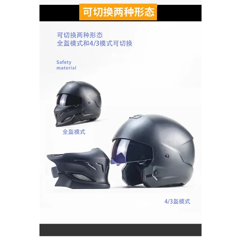 ZDK Motorcycle Helmets Full Helmet Locomotive Men's Women's Four Seasons Comfortable and Breathable Non-Scorpion Retro Helmet