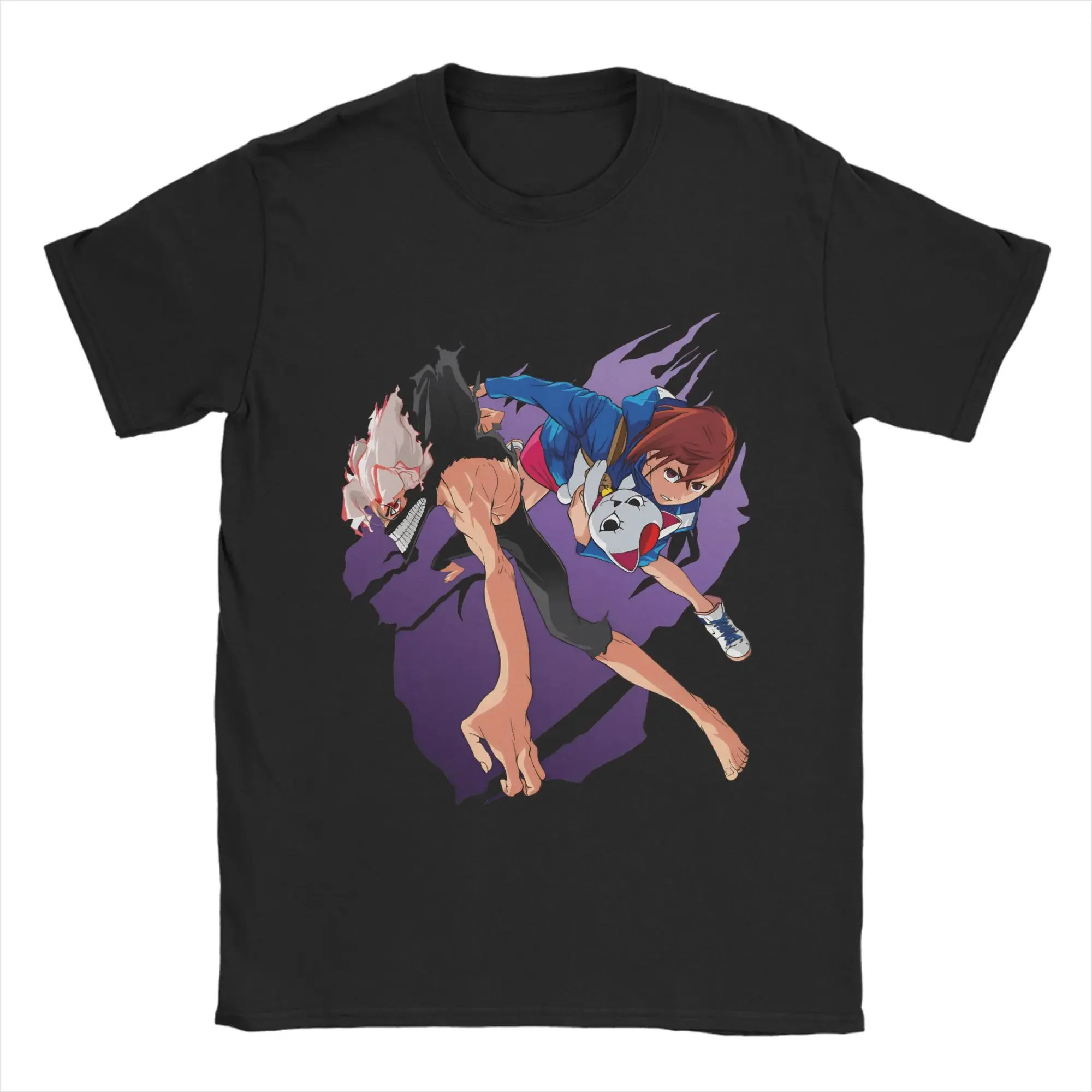 

Funny Turbo Granny Anime Graphic Tee Soft Cotton Round Neck Short Sleeve T-Shirt for Men