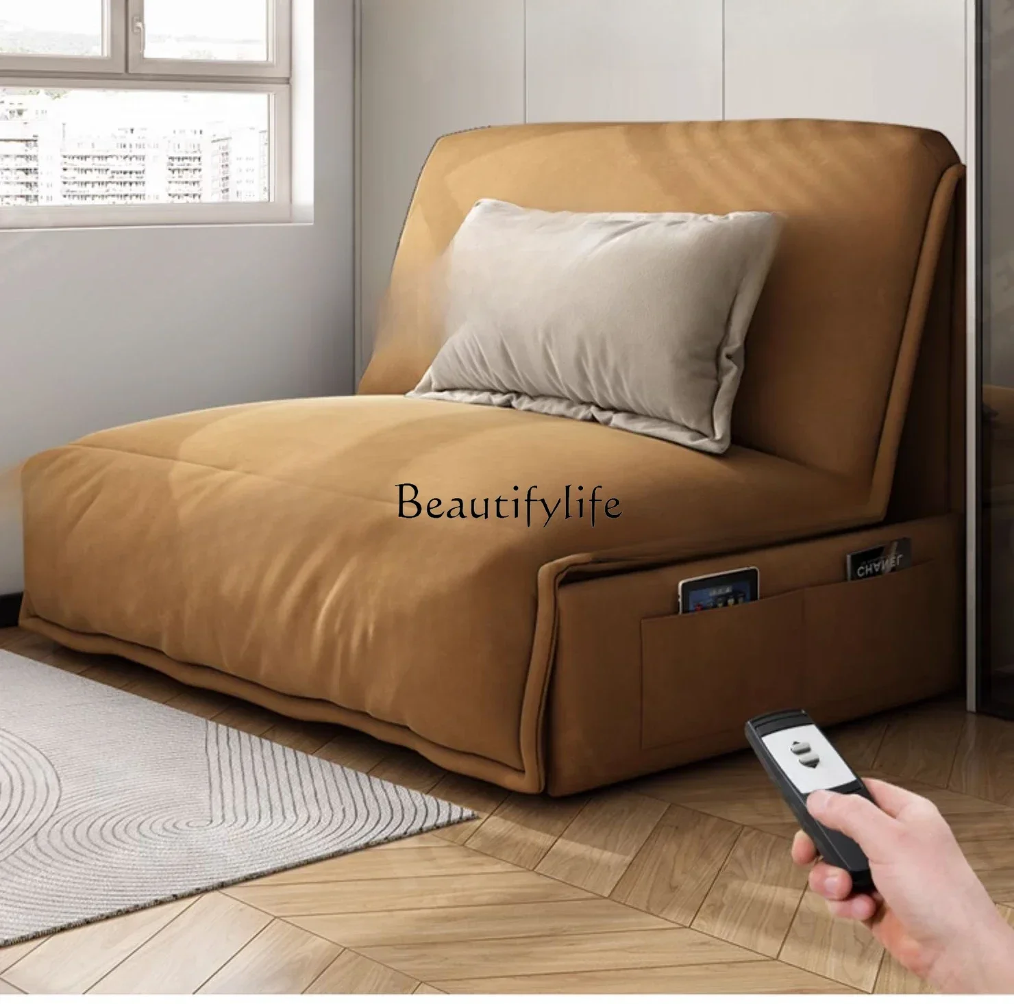 Smart Electric Sofa Bed Foldable Dual-Purpose Bedroom Modern Minimalist Storage Multifunctional