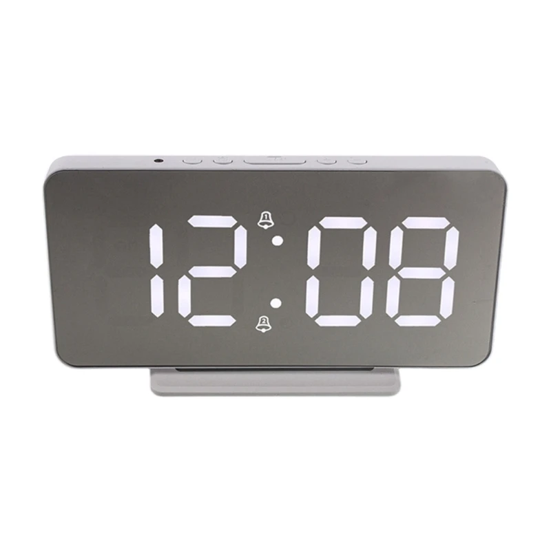 Bedside Clock com alarmes duplos Data leitura temperatura Display LED diminuído