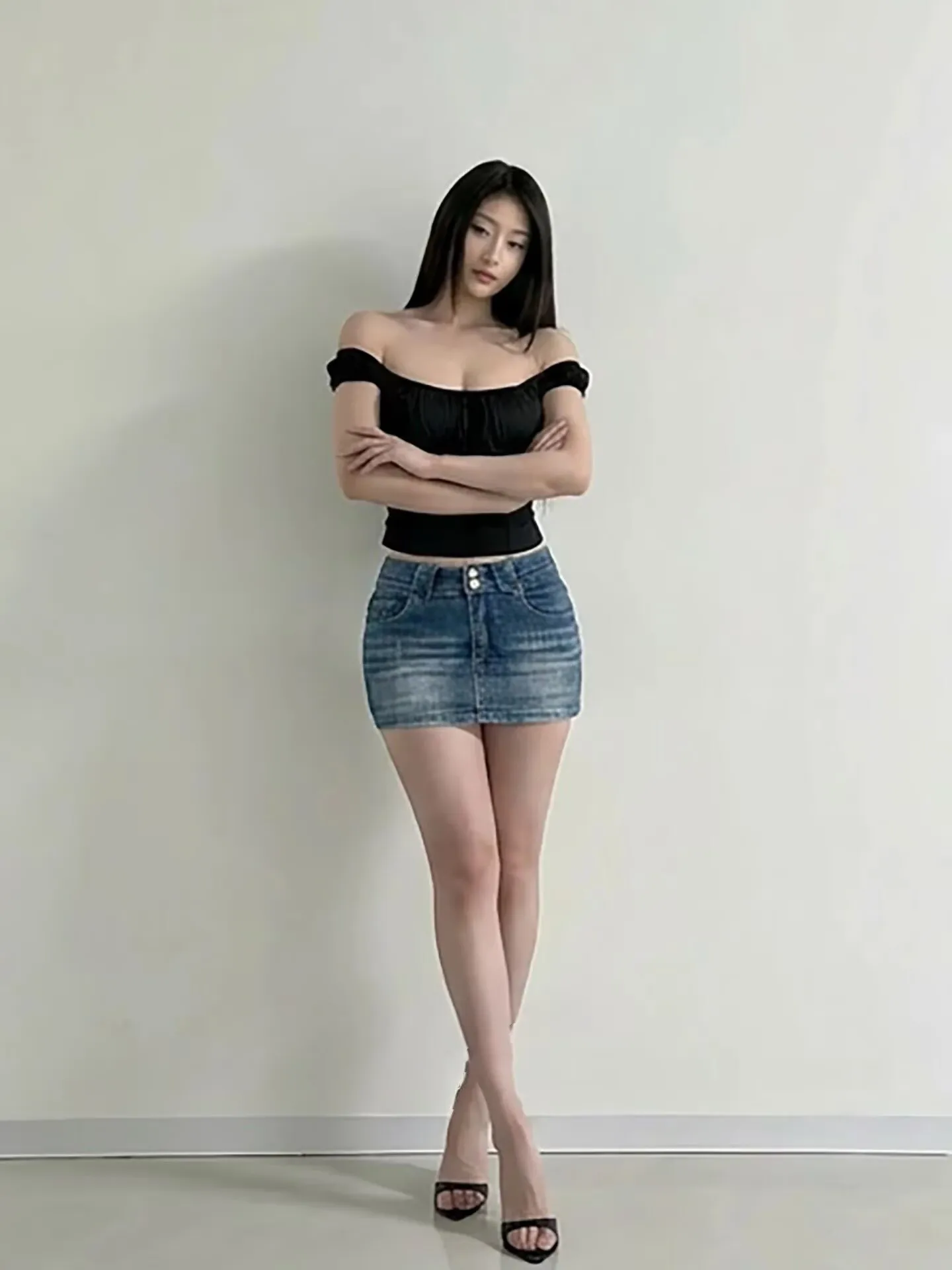 Low Waist Denim  Skirt Women's Bodycon Skirt Sexy American Style Retro Half Body Skirt Anti Exposure Hip Enhancing