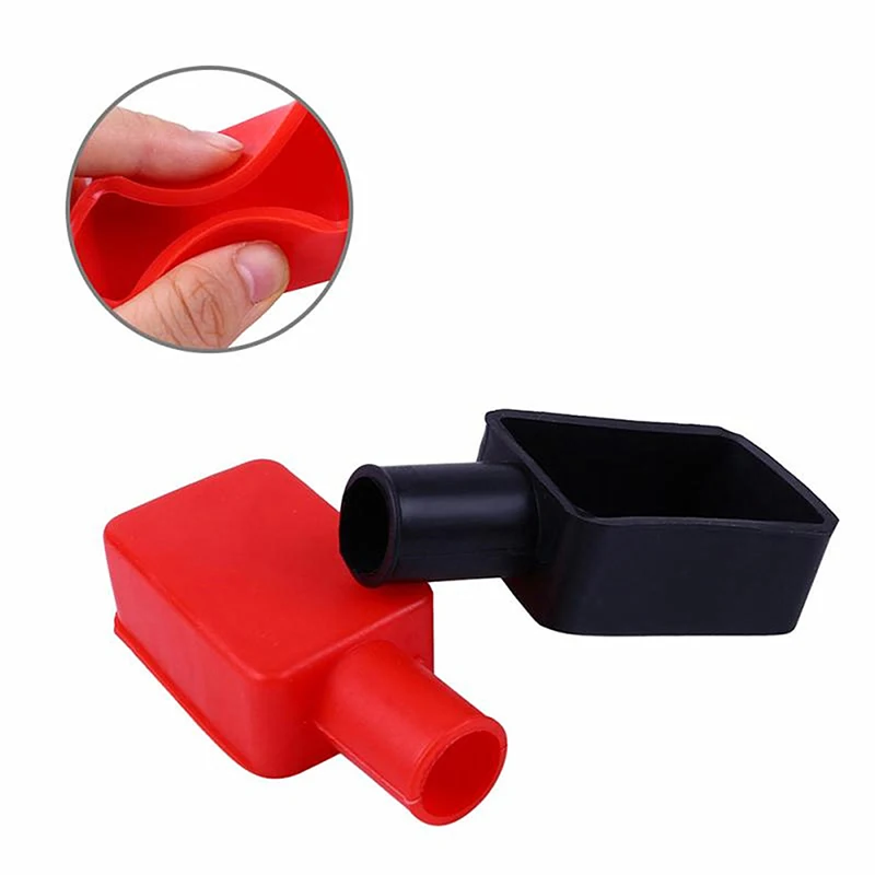 New 2 Pcs  BLack+Red Universal Car Battery Terminal Cap Negative Positive Terminal Covers Protector Replacement Batteries Car