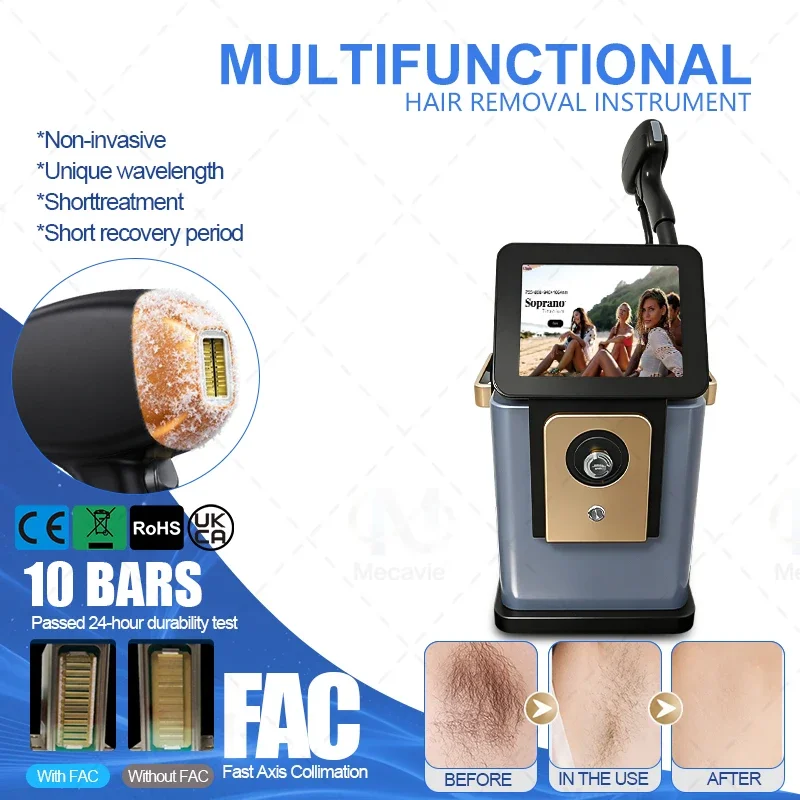 Safest Soprano Depiladora Laser New Black Swan Ice Platinum Cooling System Skin Care 808nm Diode Laser Hair Removal Machine