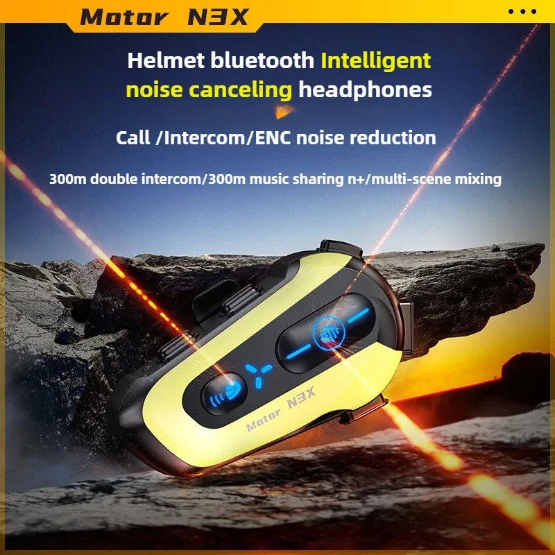 

N3X Intelligent Noise Cancelling Motorcycle Helmet Bluetooth Headset Wireless Motobike Handsfree Stereo Earphone Speaker