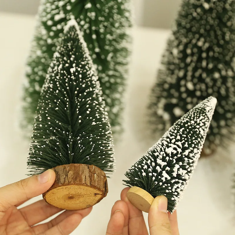 1pc Mini Christmas Tree Pine Needle Desktop Ornaments Stereo Xmas Tree Diy New Year Home Table Decorations 10/15/20/25/30cm