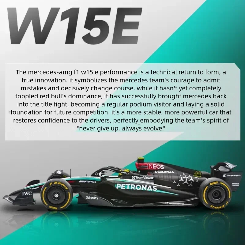 Bburago 1:24 Mercedes-AMG F1 W15 Diecast Model Car #44 Hamilton #63 Russell Formula Racing Alloy Vehicle Collection Gift Toy For view 4