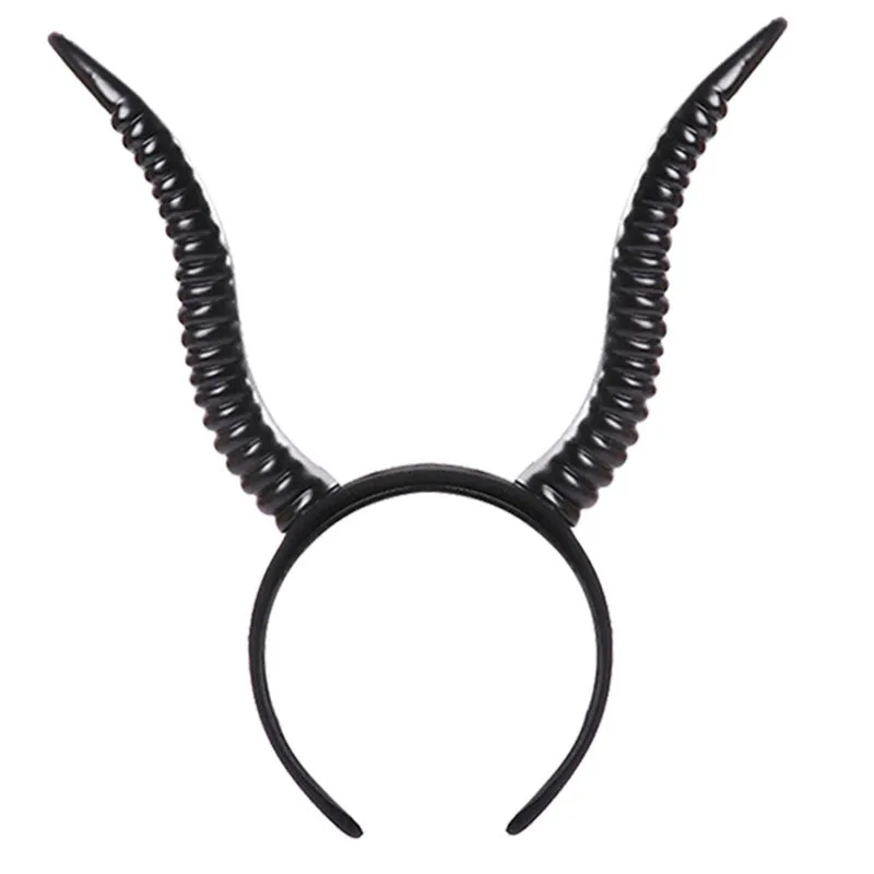 Animal Antelope Horn Headpiece Cosplay Devil Sheep Horns Headwear Gothic Women Hairband Halloween Carnival Party Costume Props