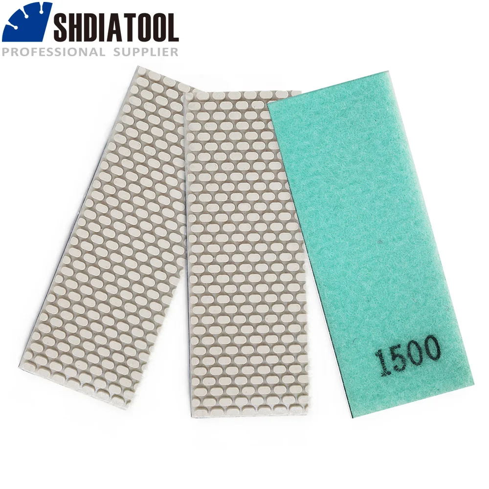 SHDIATOOL 3Pcs แผ่นเพชรบดเปียกขัดหินอ่อนหินกระเบื้องแบบพกพาเครื่องบดเครื่องมือ Grit50 BUFF