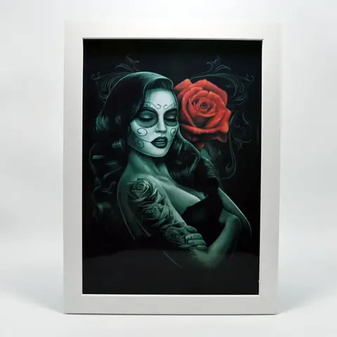 Einzigartige Santa Muerte Kunst Wandbehang Dekor Malerei Wandaufkleber – The Great Chicano Tattoo Art Poster Flip Chart für Wand A3