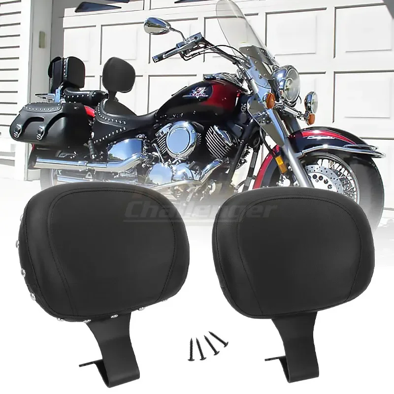 Synthetic Leather Motorcycle Backrest Sissy Bar Back Rest Cushion Pad Seat Cover For Yamaha V Star 1100 XVS 1100 Drag Star 98-18