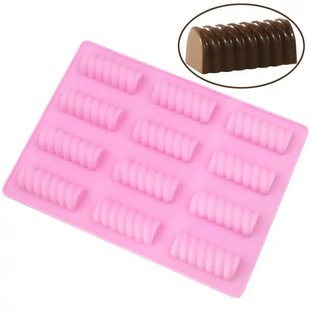 12 Cavity Twister Candy Bar Chocolate Mold Pudding Marshmallow mold DIY kitchen Praline Milk Cream Cake Mould