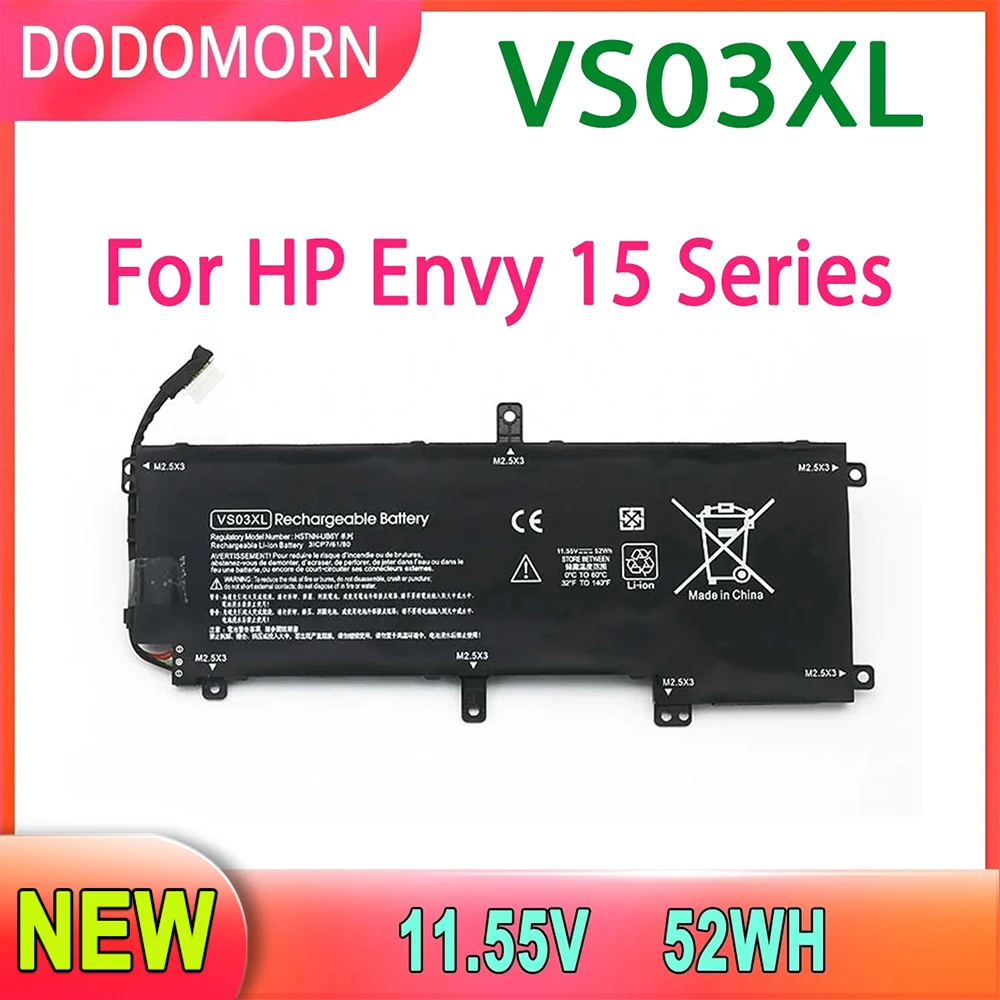 DODODOMORN-Bateria do portátil para HP, Envy 15 Series, 15-as001ng, W6Z52EA, 15-as003ng, W8Y50EA, 15-as004ng, W8Y51EA, alta qualidade, VS03XL