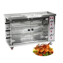 220V 3/6/9 Stick Vertical Rotisserie Electric Chicken Roaster, Stainless Steel, Energy Efficient, Uniform Heating