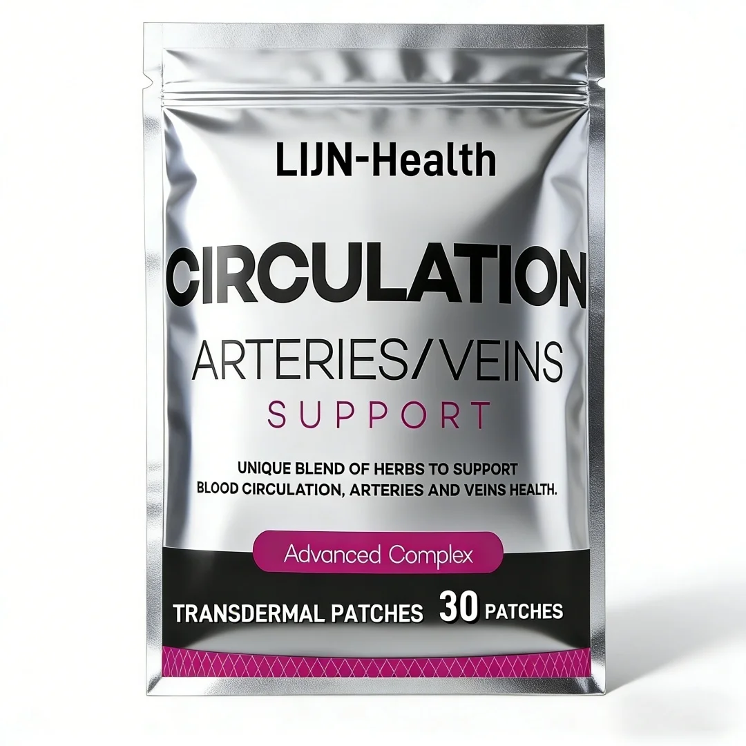 30 Patches Circulation and Vein Support Transdermal Patches with Hawthorn Helps Reduce Discomfort in Legs and Supports Healthy