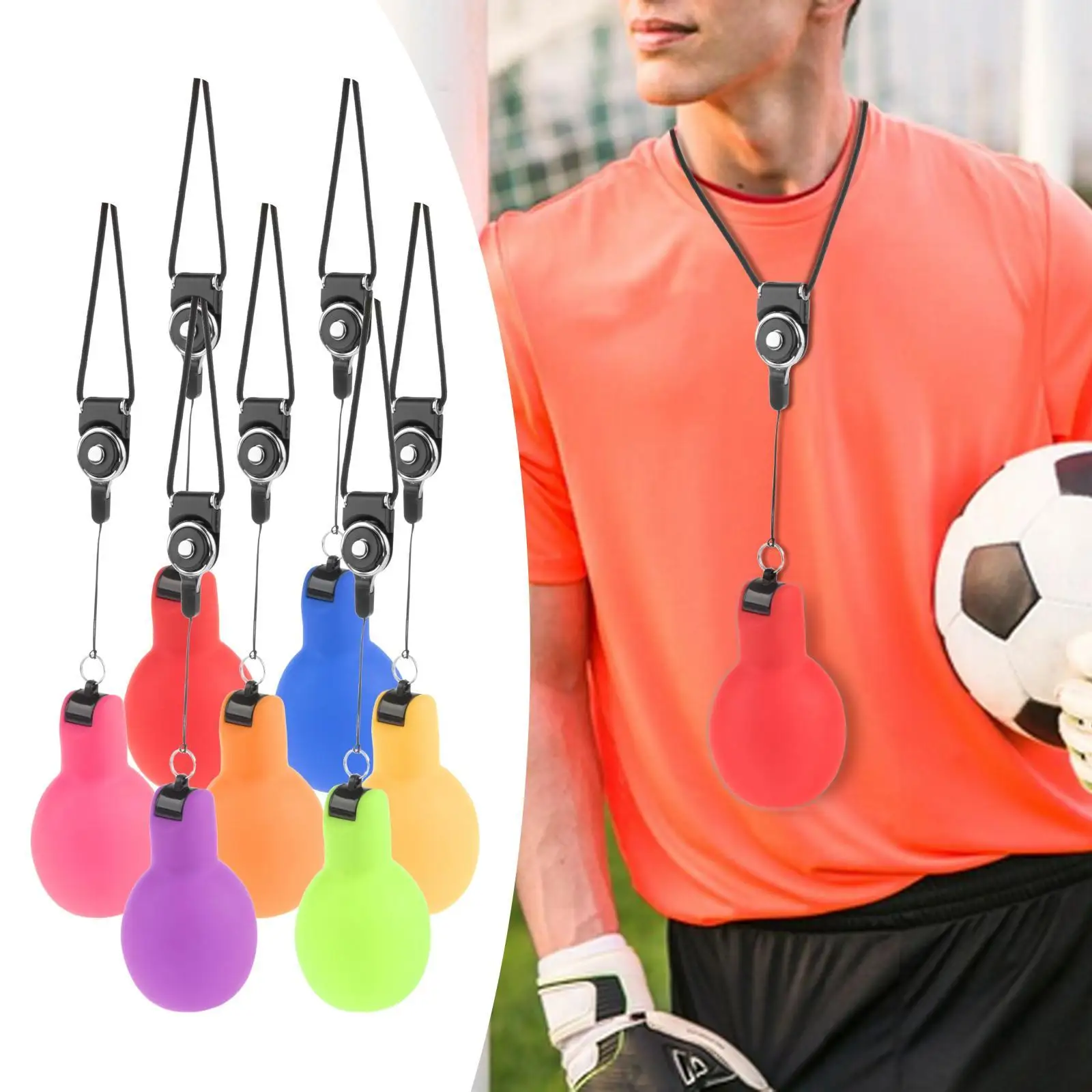 

Hand Squeeze Whistle Handheld Loud Sound Equipment Portable PVC Sports Whistle