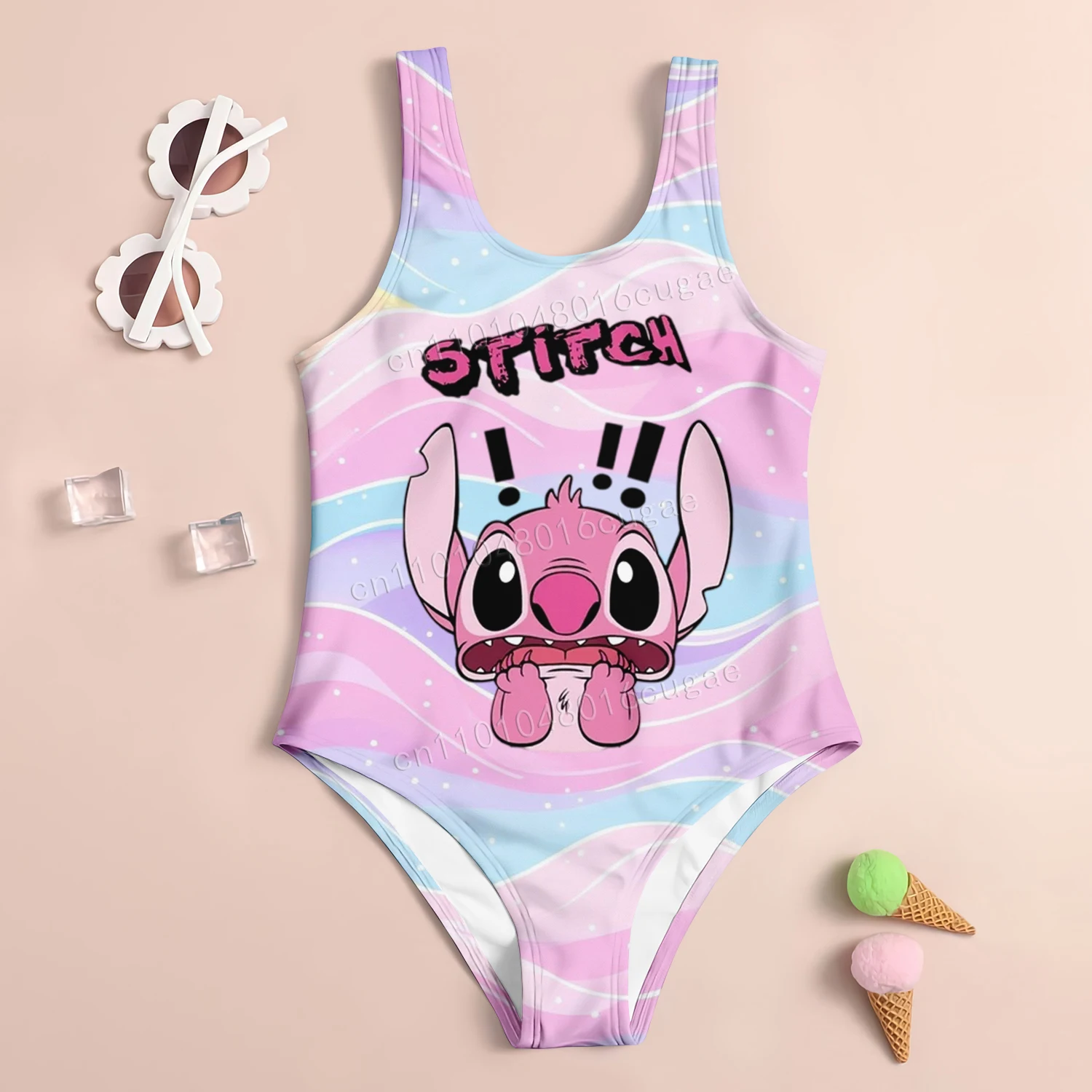 

2025 Lilo & Stitch Cartoon Swimsuit Girl‘s Youth Cute Comfortable One-Piece Swimsuit Summer Beach Cartoon Print Pattern Swimsuit