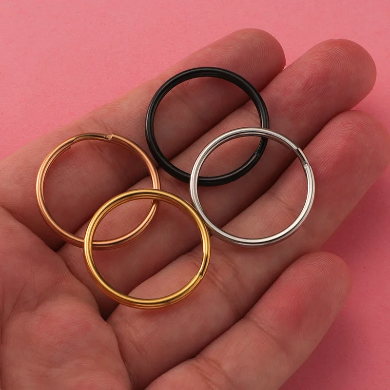 

50Pcs/Lot Stainless Steel Open Double Jump Rings For DIY Key Double Split Rings Connectors For Jewelry Making Wholesale