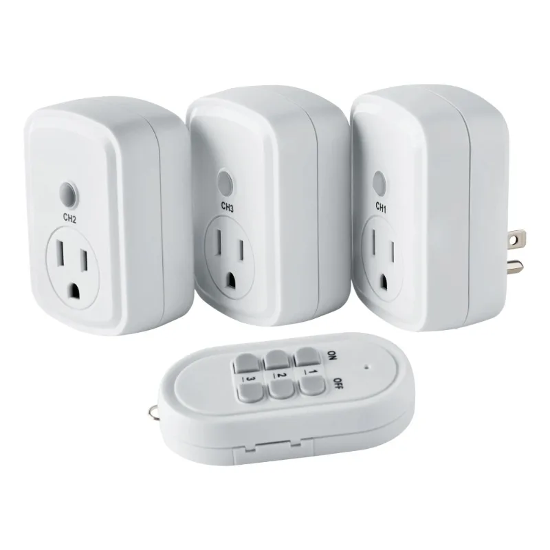 

NEW Indoor 3 Pack 1-Outlet Wireless Remote Control, White