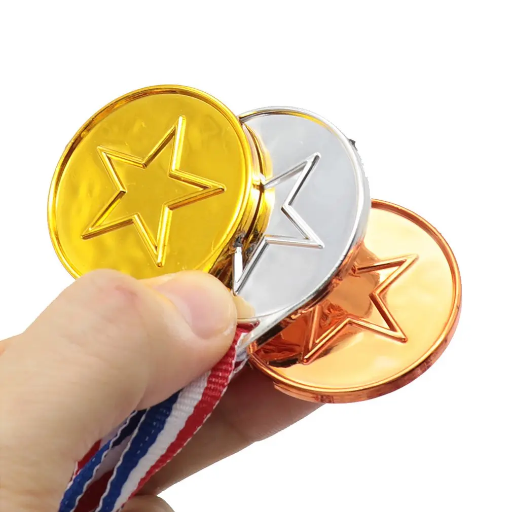 Plastic Medal Children Electroplating Bronze Medal Winner Award Medal Olympic-Style Medal For Sports Competition Talent Show