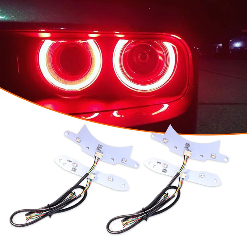 Bluetooth APP Remote Control RGBW MultiColor LED Headlight Circuit Board Light Kit For 2015-2018 Dodge Challenger DRL