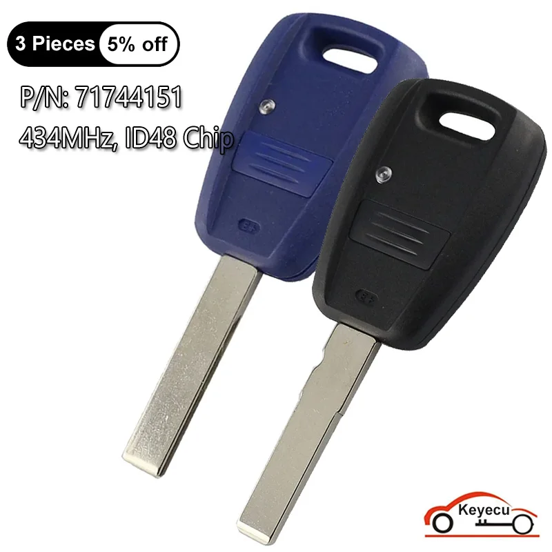 KEYECU 1 Button 433MHz ID48 Chip for Fiat Doblo Albea Palio Punto 2005 2006 2007 2008 Auto Remote Control Key Fob P/N: 71744151