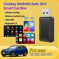 For BMW X3 E83 F25 G01 2025 New Wireless Carplay Adapter Android Auto Wireless Smart Dongle 2in1 WiFi Fast Connect Plug and Play