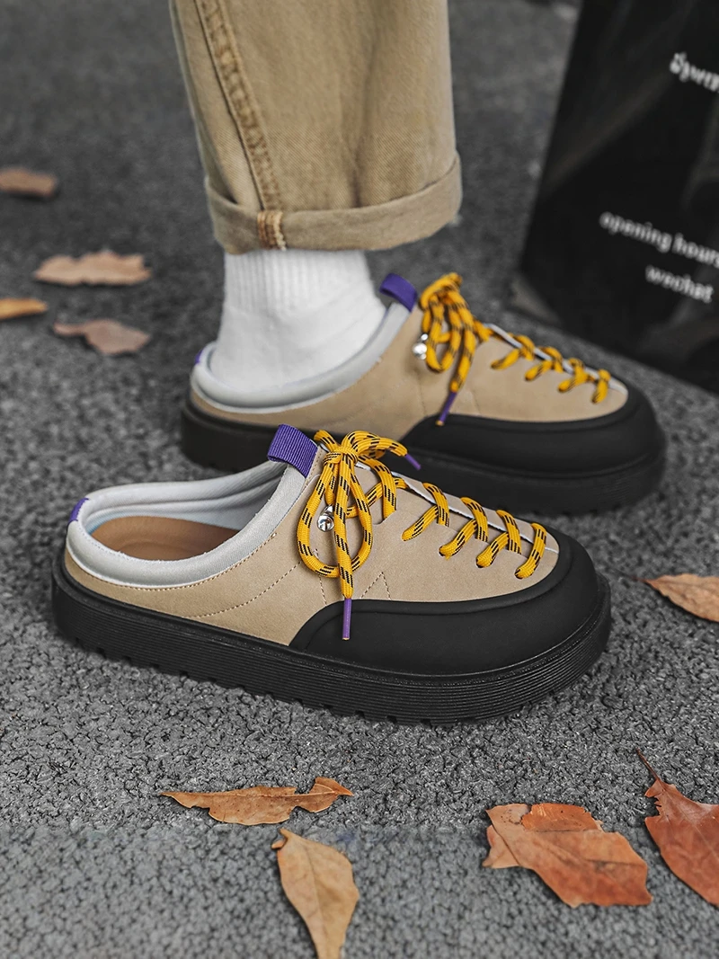 

Men's Casual Canvas Slip-On Shoes Spring Summer Trendy Versatile Flat Footwear Breathable round Toe Low Heel PVC Outsole