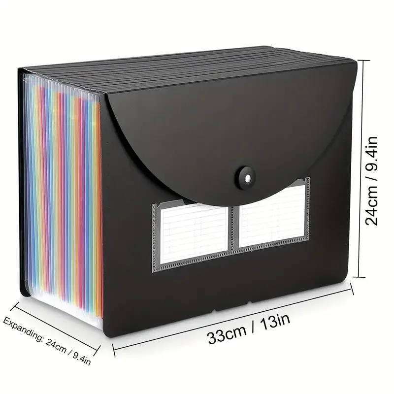 1pc 25 Pockets File Folder Organizer, Expandable Plastic Filing Box, Art Supplies Folder Multi-Purpose Folder for Office School