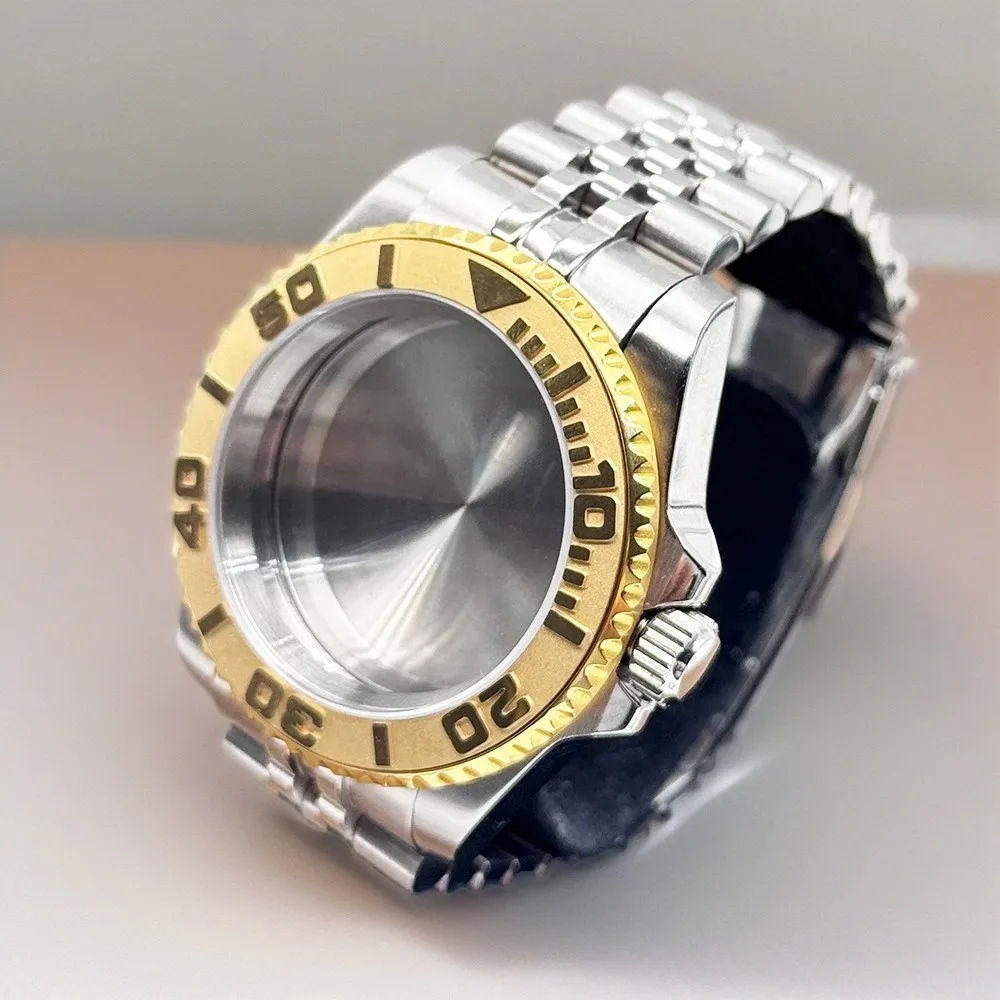 28.5 مللي متر الطلب NH34 NH35 NH36 NH38 NH39 NH70 حركة SilverGold ساعة صندوق الفرعية GMT الألومنيوم الحافة الياقوت 40 مللي متر