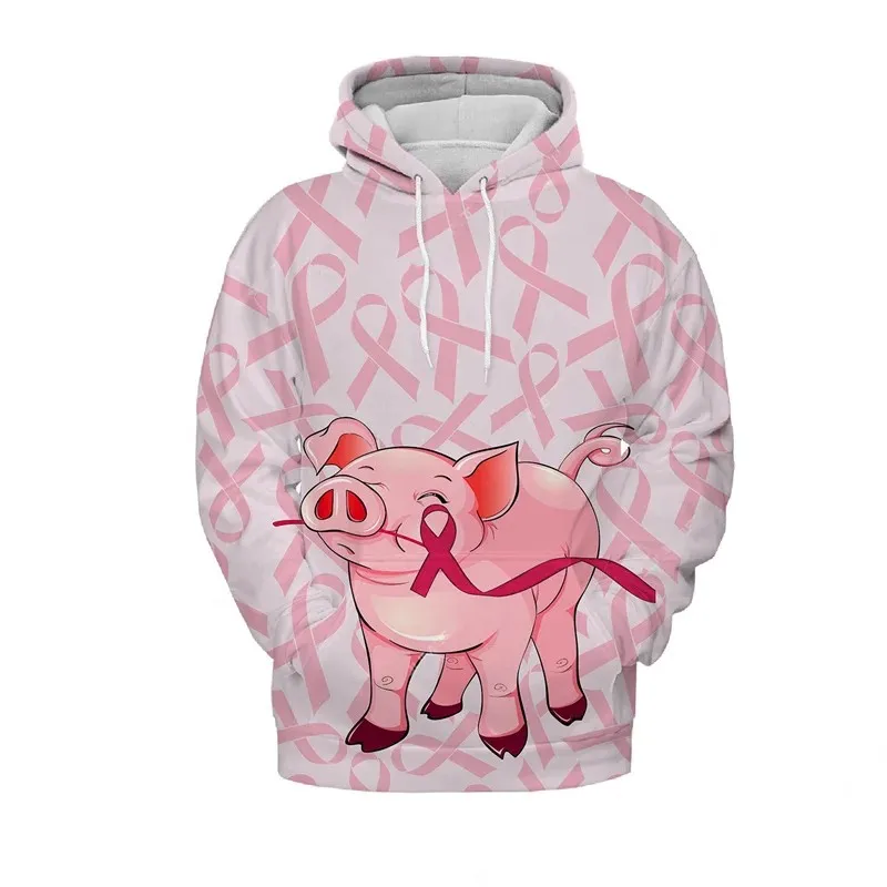 Cartoon Cute Funny Pig Pattern 3d Printed Hoodie Hoodie Casual Personality Loose Men Spring And Autumn Large Size Jumper