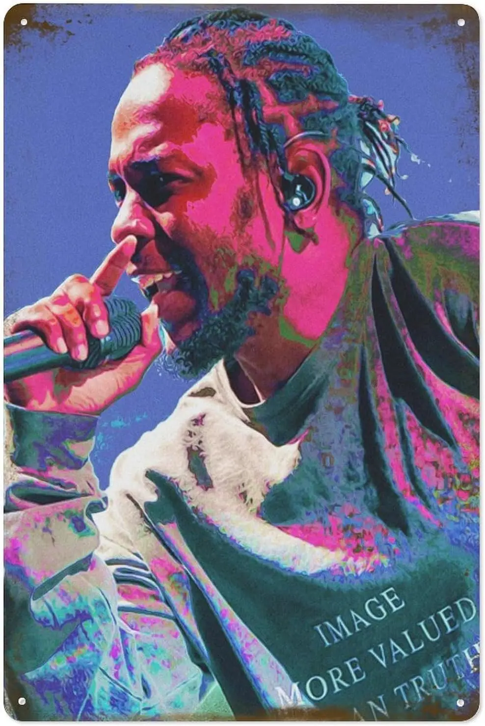 Kendrick Lamar Poster 01 Metal Tin Sign Poster 8”×12” Painting Sign Funny Wall Vintage Art Decor Retro Plaque For Home Bar Pub C