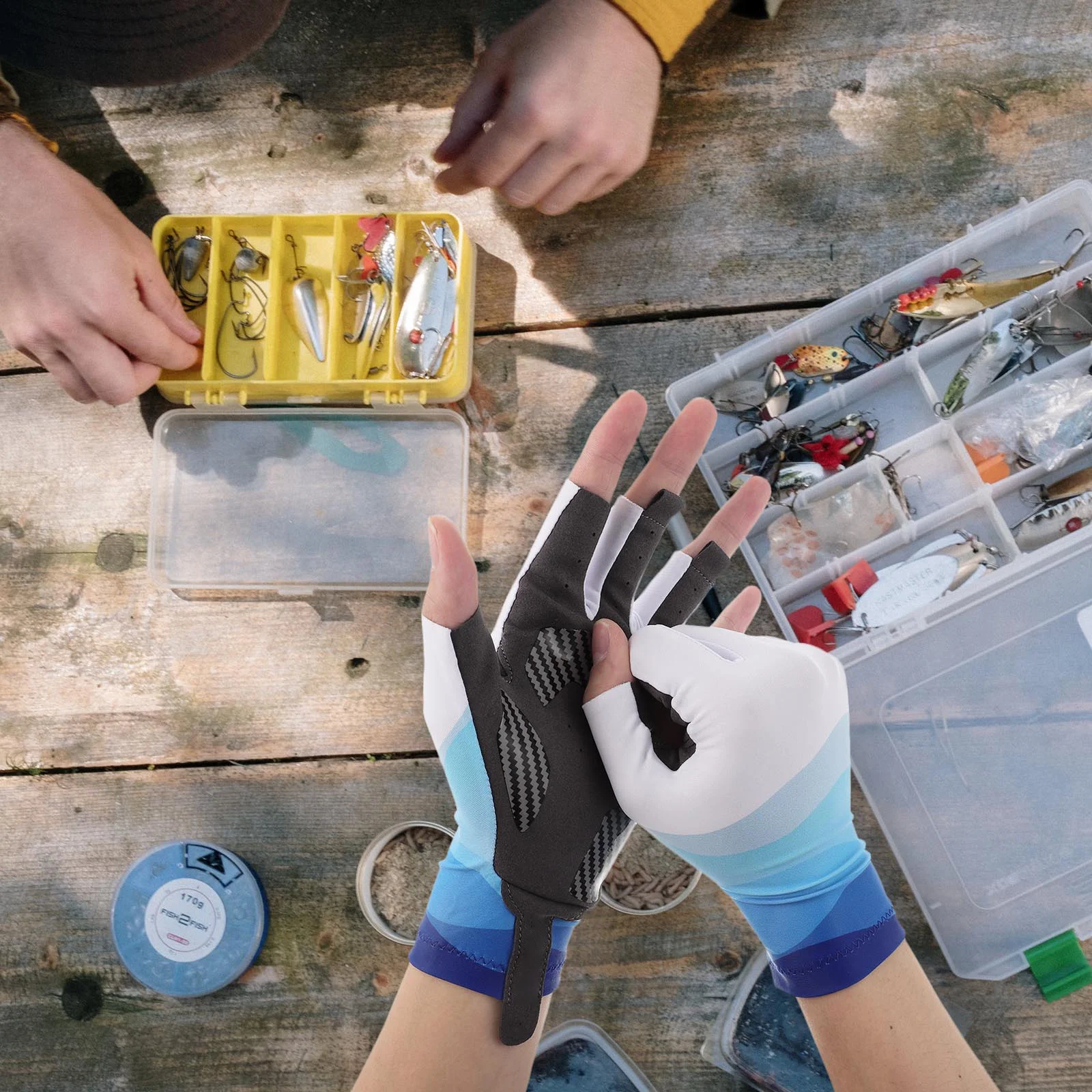 

1Pair Half-Finger Mitts Uv Protection Anti-Slip Stretchy Comfortable for Outdoor Activities Fishing Cycling Hiking