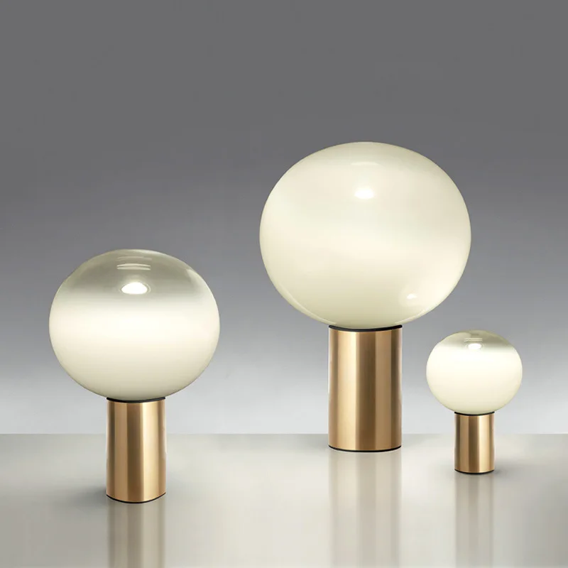 

Postmodern light luxury glass personalized hotel model room living room bedroom Nordic simple decoration bedside table lamp