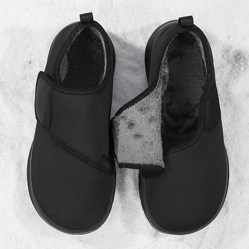 Winter Open Elderly Shoes With Plush For Diabetic Swollen Foot Wide Width Hallux Valgus Bunion Thumb Eversion For Men Women